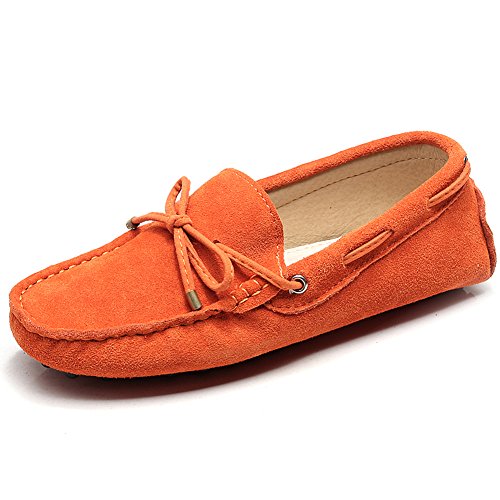 Jamron Damen Klassisch Wildleder Krawatte Loafers Gemütlich Handgefertigt Mokassins Slippers Orange 24208-2 EU37 Jamron Damen Klassisch Wildleder Krawatte Loafers Gemütlich Handgefertigt Mokassins Slippers Orange 24208-2 EU37 von Jamron