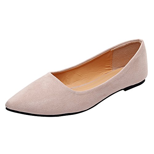 Jamron Damen Spitze Ballerinas Leicht Flatche Pumps Aprikose SN02722 EU37 von Jamron