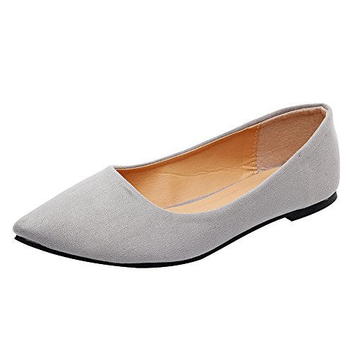 Jamron Damen Spitze Ballerinas Leicht Flatche Pumps Grau SN02722 EU39.5 von Jamron