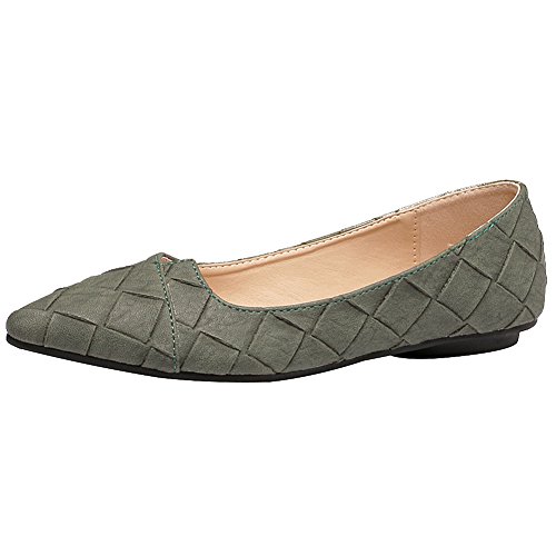 Jamron Damen Spitze Ballerinas Leicht Flatche Pumps Taupe SN02711 EU38.5 von Jamron