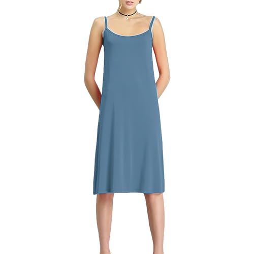 Jamron Damen Übergröße Unterkleid Knielang Petticoat Full Slip Miederkleider Weiches Trägerloses Cami Nachthemd Grün XL von Jamron