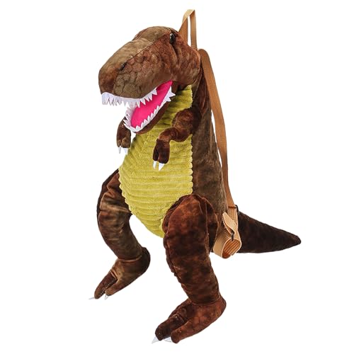 Jamron Erwachsene Kinder 3D Gefüllter Dinosaurier Rucksack Plüsch Tier Spielzeug Daypack SN0708257-A Braun von Jamron