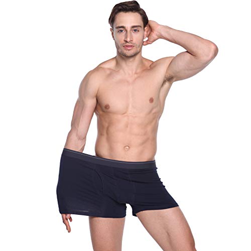 Jamron Herren 3er Pack Baumwoll Stretch Boxershorts Unterwäsche no Eingriff Schwarz & Weiß & Marineblau 4XL von Jamron