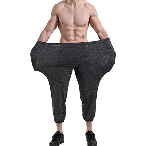 Jamron Herren Dehnbare Loose Fit Freizeithosen Trainingshose Outdoor Leicht Dünn Jogginghose Übergröße SN070869 Dunkelgrau 3XL von Jamron