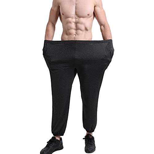 Jamron Herren Dehnbare Loose Fit Freizeithosen Trainingshose Outdoor Leicht Dünn Jogginghose Übergröße SN070869 Schwarz 3XL von Jamron