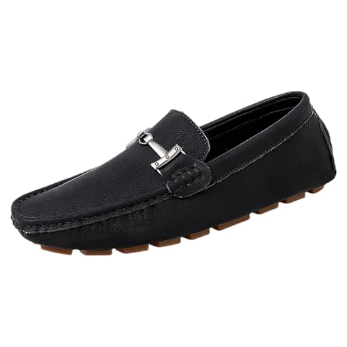 Jamron Herren Echtes Leder Slipper Mokassins Elegant Loafer mit Schnalle Schwarz SN0707326 EU45.5 Jamron Herren Echtes Leder Slipper Mokassins Elegant Loafer mit Schnalle Schwarz SN0707326 EU45.5 von Jamron