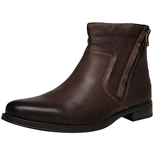 Jamron Herren Echtleder Westlich Vintage Chukka Stiefel Reißverschluss Stiefeletten Braun SN01747 EU44 von Jamron