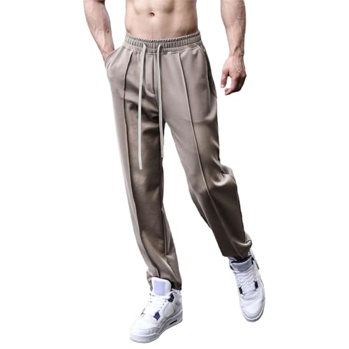 Jamron Herren Jogginghose Lange Sporthose Trainingshose mit Weitem Bein Gym Fitness Freizeithose mit Taschen Kaffee M von Jamron