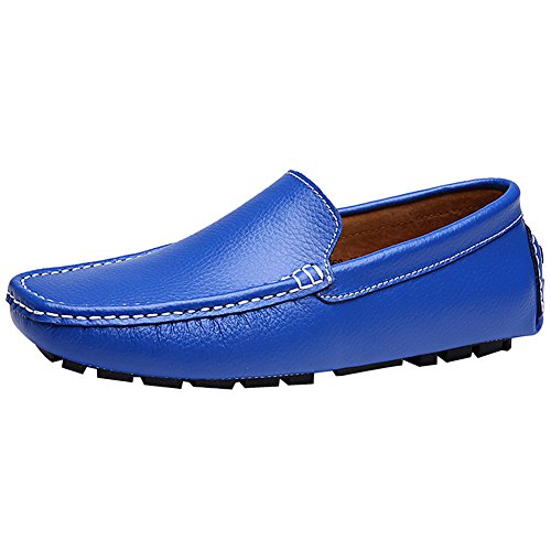 Jamron Herren Kunstleder Stilvoll Mokassin Loafers Penny Loafers Königsblau SN9100 EU42 von Jamron