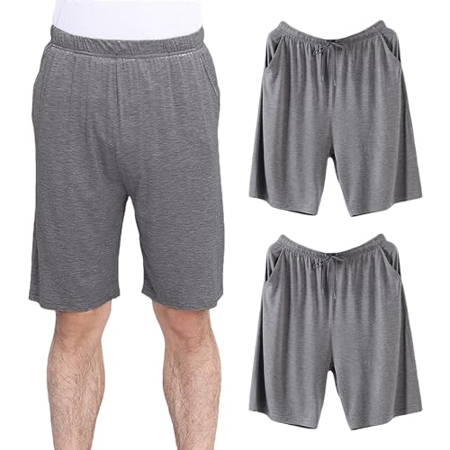 Jamron Herren Übergröße 2er Pack Kurze Schlafanzughose Pyjamahose Dehnbare Leicht Schlafshorts Freizeithose mit Taschen Dunkelgrau + Dunkelgrau 6XL Jamron Herren Übergröße 2er Pack Kurze Schlafanzughose Pyjamahose Dehnbare Leicht Schlafshorts Freizeithose mit Taschen Dunkelgrau + Dunkelgrau 6XL von Jamron