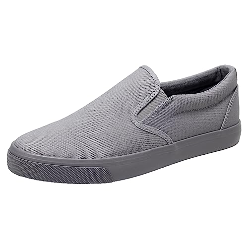 Jamron Hombre Color Sólido Slip On Zapatos de Lona Zapatillas Casual Sneakers Plimsolls Grau SN0706142 EU44.5 von Jamron