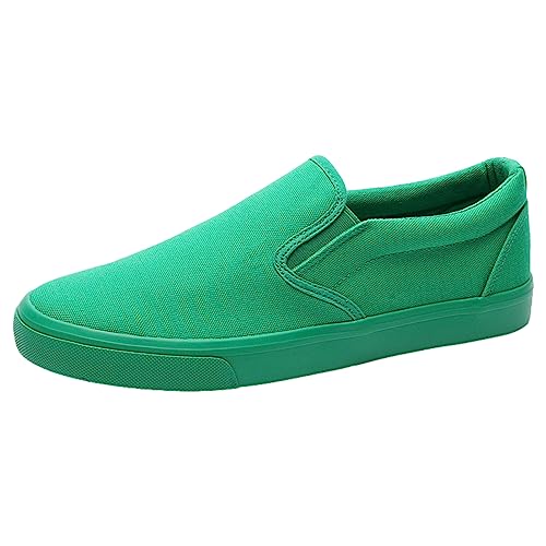 Jamron Hombre Color Sólido Slip On Zapatos de Lona Zapatillas Casual Sneakers Plimsolls Grün SN0706142 EU42 von Jamron
