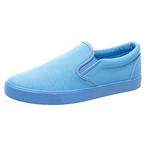 Jamron Hombre Color Sólido Slip On Zapatos de Lona Zapatillas Casual Sneakers Plimsolls Himmelblau SN0706142 EU44.5 von Jamron