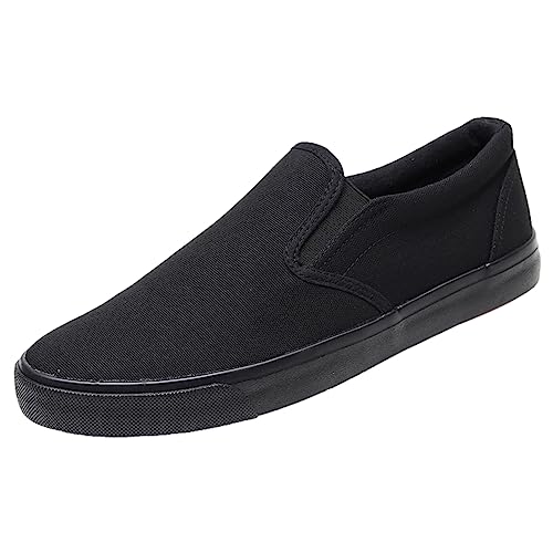 Jamron Hombre Color Sólido Slip On Zapatos de Lona Zapatillas Casual Sneakers Plimsolls Schwarz SN0706142 EU39 von Jamron