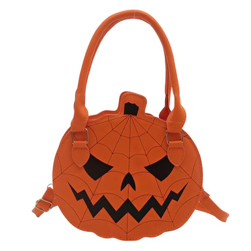 Jamron PU Leder Halloween Kürbis Handtasche Schultertasche Neuheit Devil Umhängetasche SN0707316 Orange von Jamron