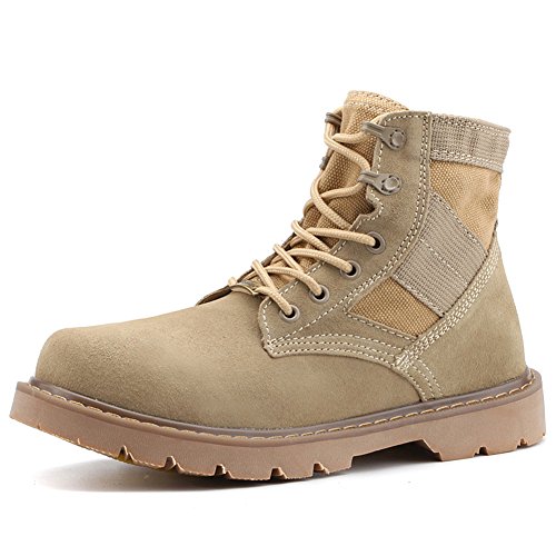Jamron Unisex Herren Damen Modisch Kampfstiefel Wüstenstiefel Rutschfest Outdoor Trekking Wanderstiefel Turnschuhe Knöchel Khaki SN1705 EU40 von Jamron
