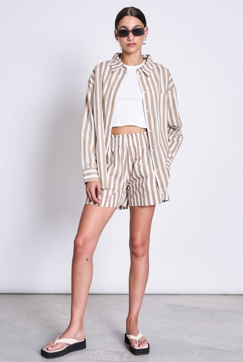 DUNDEE | Jan N June | vegane Shorts | camel striped L von Jan N June