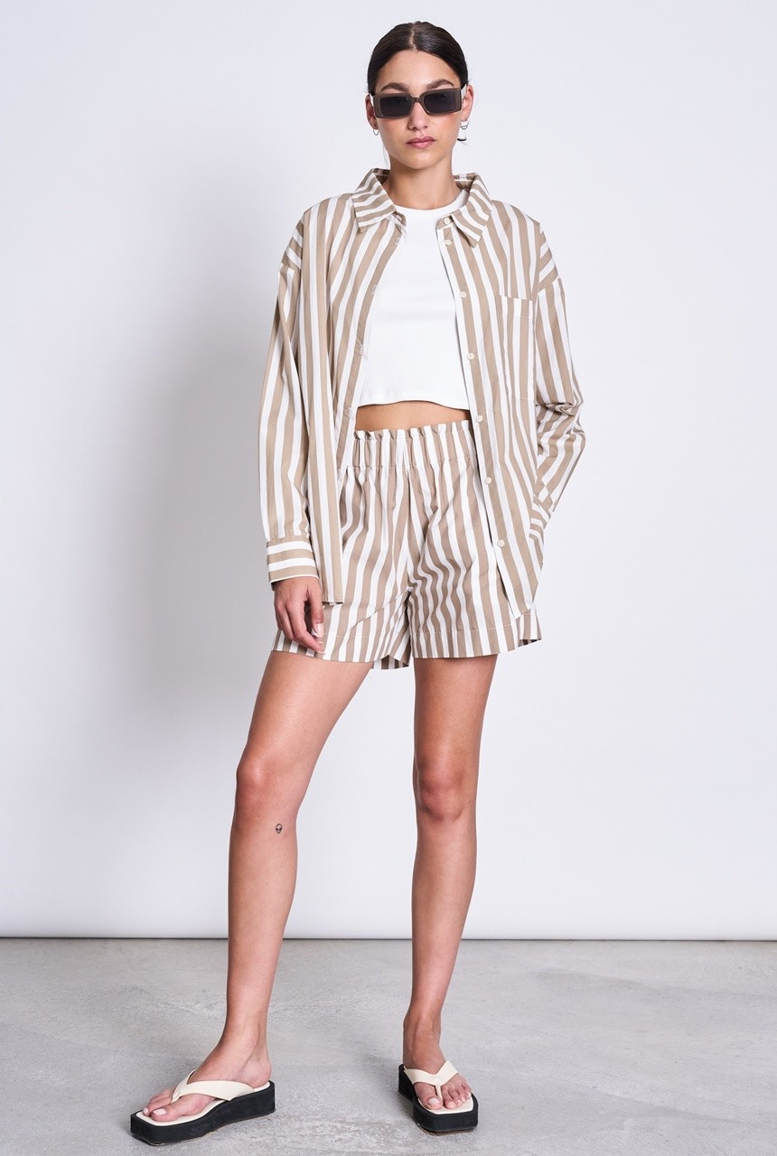 DUNDEE | Jan N June | vegane Shorts | camel striped M von Jan N June