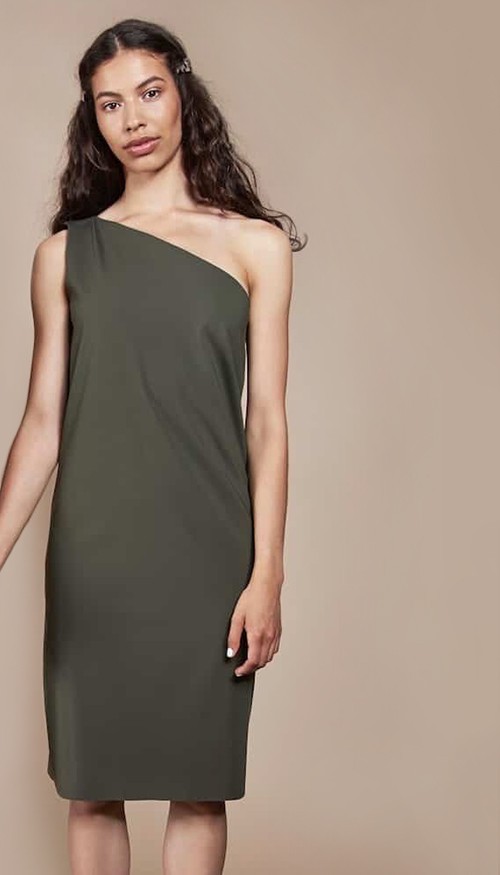 JAN | N JUNE faires One Shoulder Kleid Tulum Olive XS von Jan N June