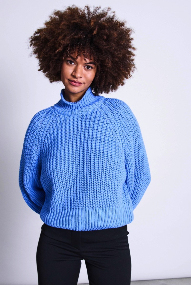 JUMPER OLA | JAN | N JUNE | veganer Pullover | azure blue XS von Jan N June