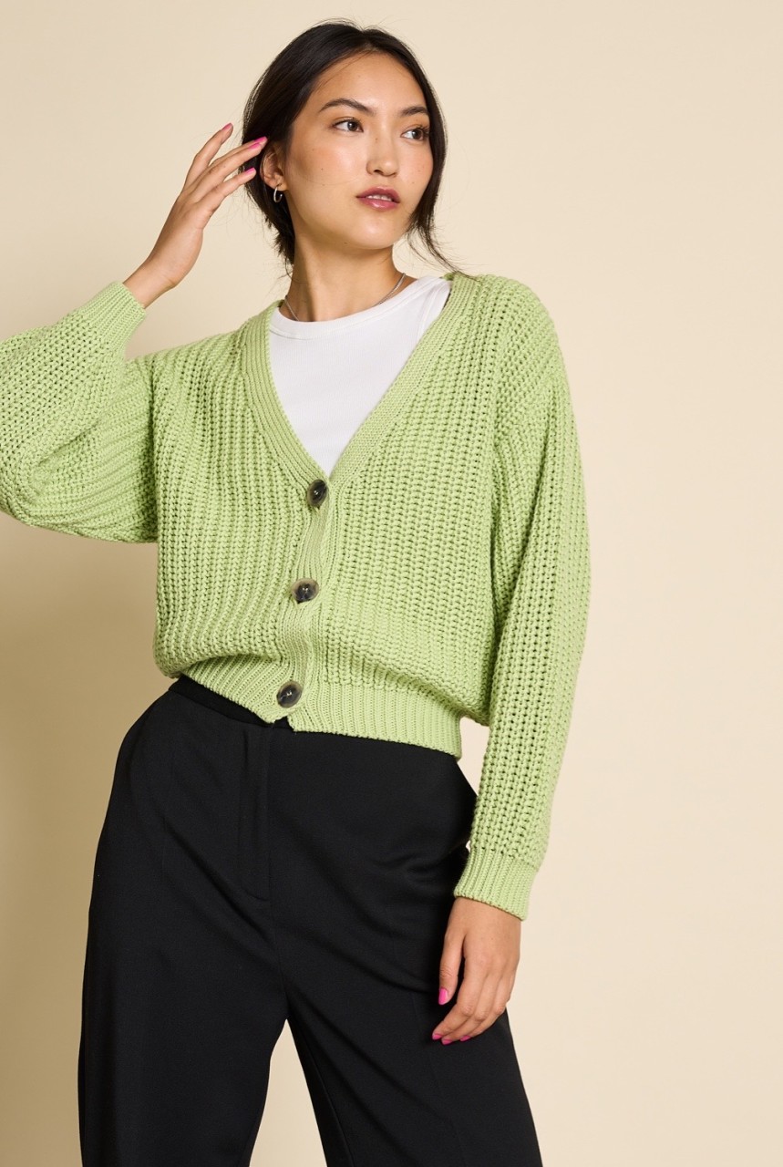 KNIT JACKET LENA | Jan N June | veganer Cardigan | matcha L von Jan N June