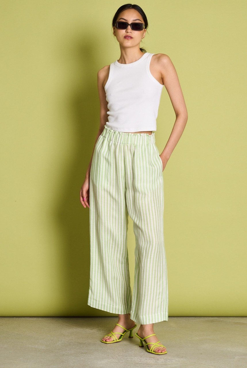 LINEN PANTS BEVEREN | Jan N June | vegane Hose | matcha s... M von Jan N June