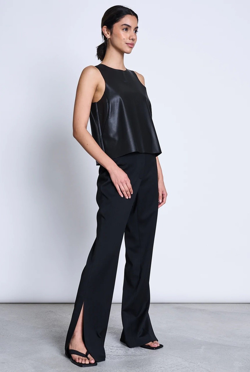 VEGAN COATED TOP | JAN | N JUNE | veganes TOP | schwarz S von Jan N June