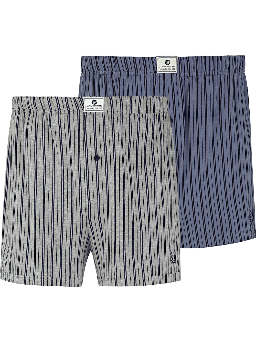 Große Größen 2Er Pack Boxershorts THURE, Herren, blau, Größe: 4XL, Baumwolle/Polyester, Happy Size DE Men von Jan Vanderstorm