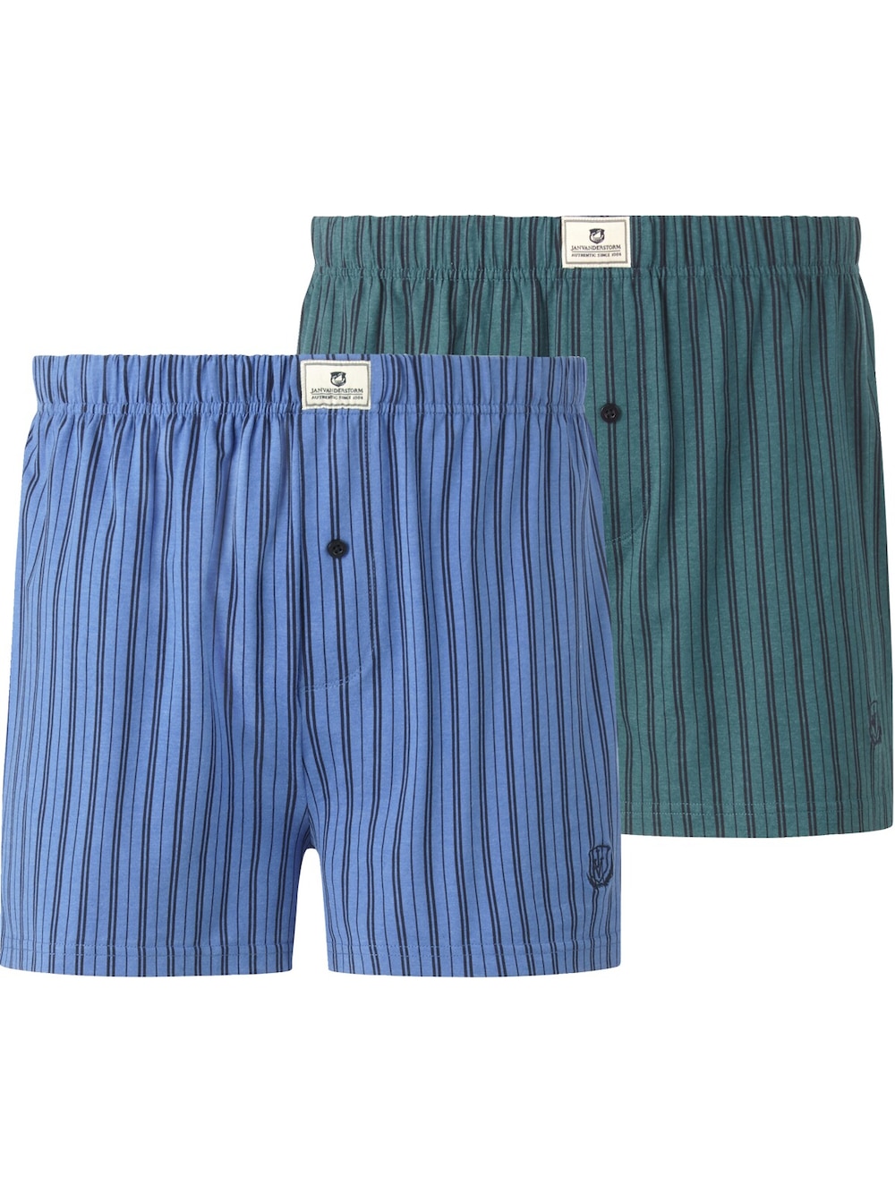 Große Größen 2Er Pack Boxershorts THURE, Herren, blau, Größe: 4XL, Baumwolle/Polyester, Happy Size DE Men von Jan Vanderstorm