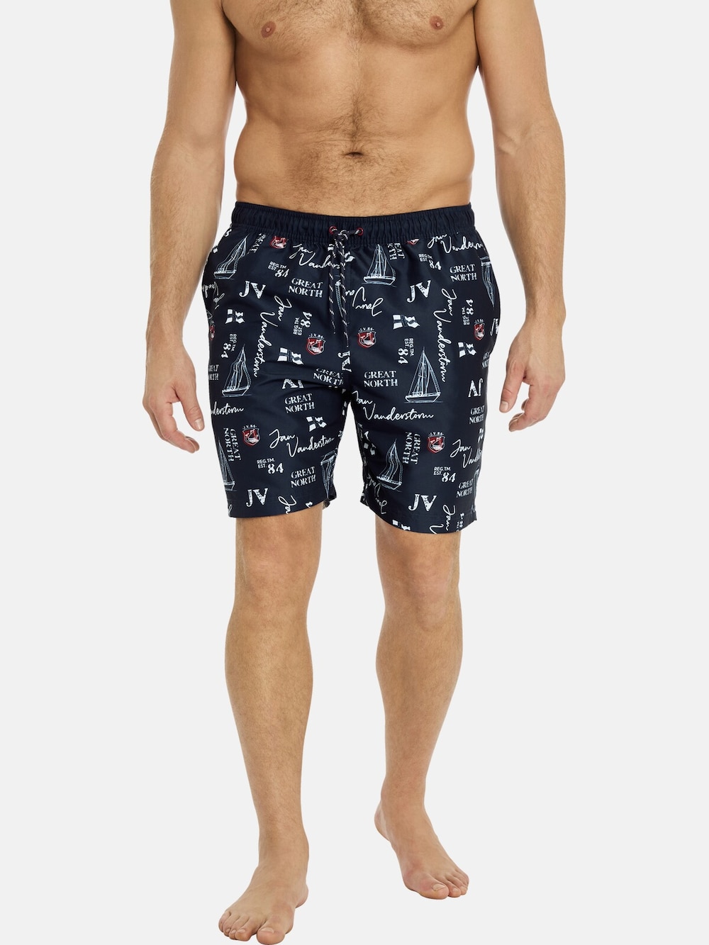 Große Größen Badeshort CORNELIS, Herren, grau, Größe: 8XL, Polyester, Happy Size DE Men von Jan Vanderstorm