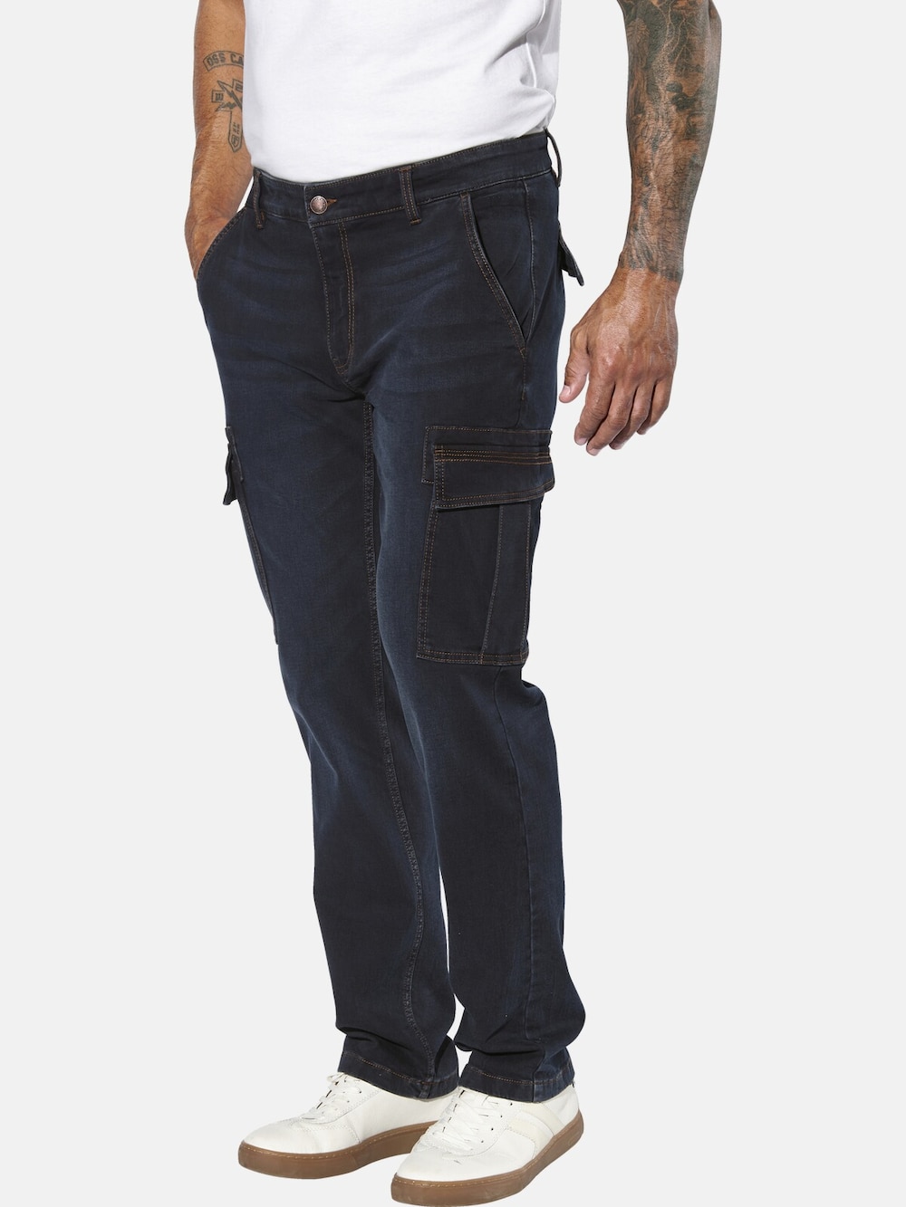 Große Größen Cargojeans GUNNHEIM, Herren, grau, Größe: 36, Baumwolle, Happy Size DE Men von Jan Vanderstorm