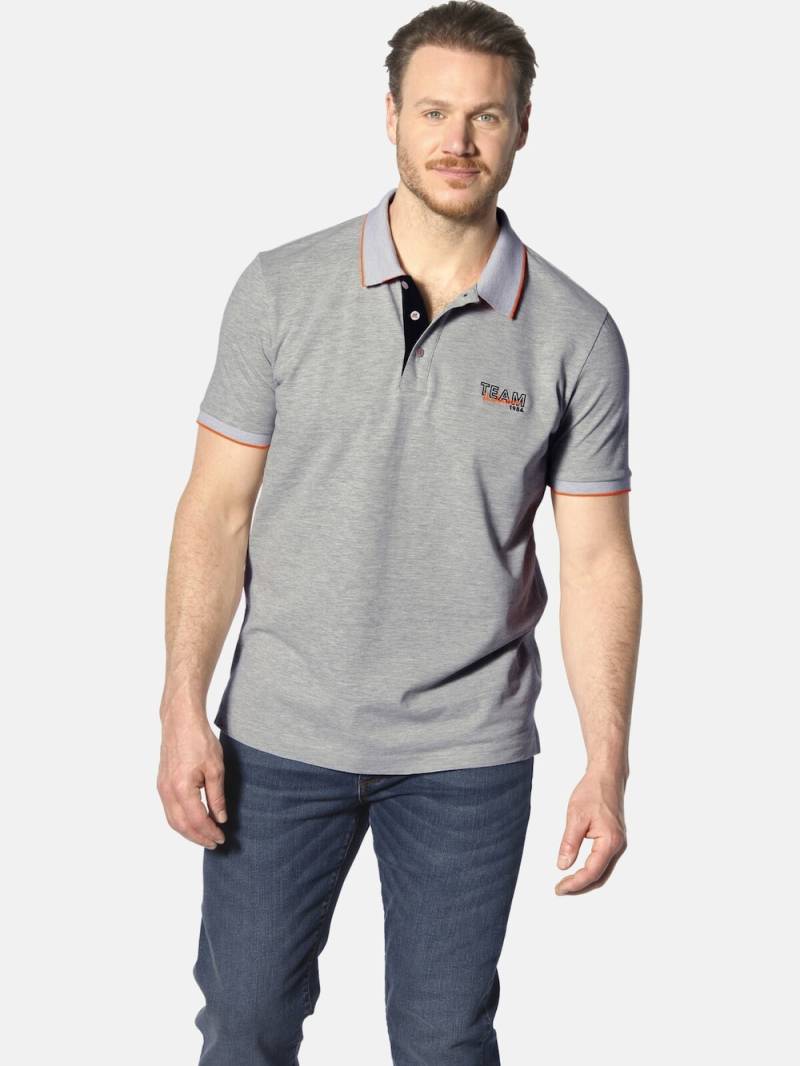 Große Größen Doppelpack Poloshirt HARALDFRED, Herren, grau, Größe: 5XL, Baumwolle, Happy Size DE Men von Jan Vanderstorm