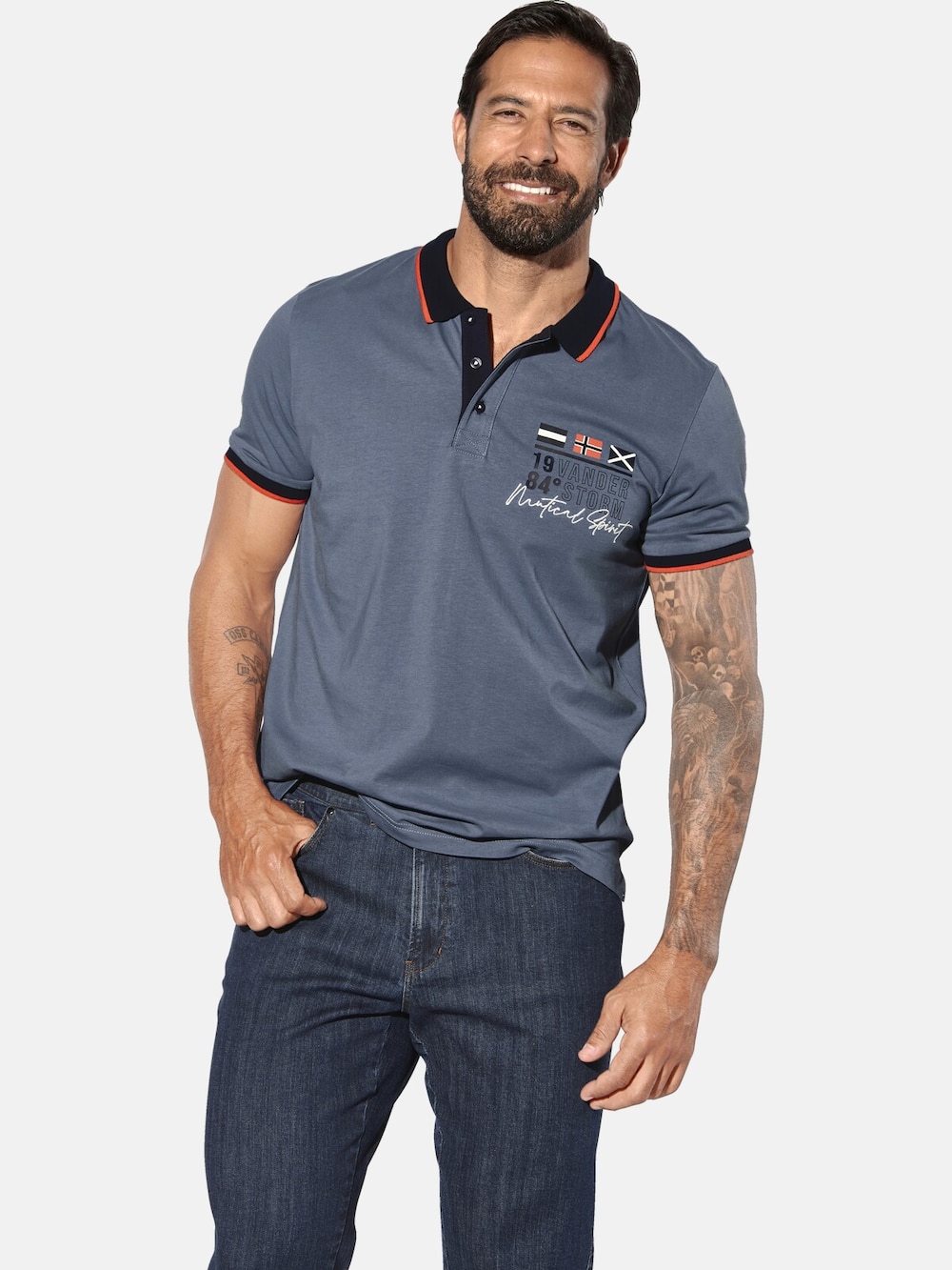 Große Größen Doppelpack Poloshirt MORKLUND, Herren, blau, Größe: XL, Baumwolle, Happy Size DE Men von Jan Vanderstorm