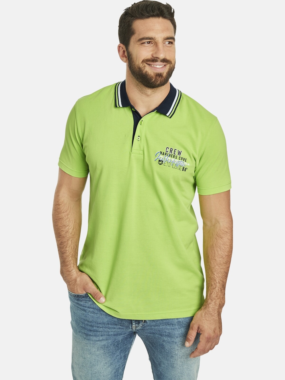 Große Größen Doppelpack Poloshirt TEOFIL, Herren, grau, Größe: XL, Baumwolle, Happy Size DE Men von Jan Vanderstorm