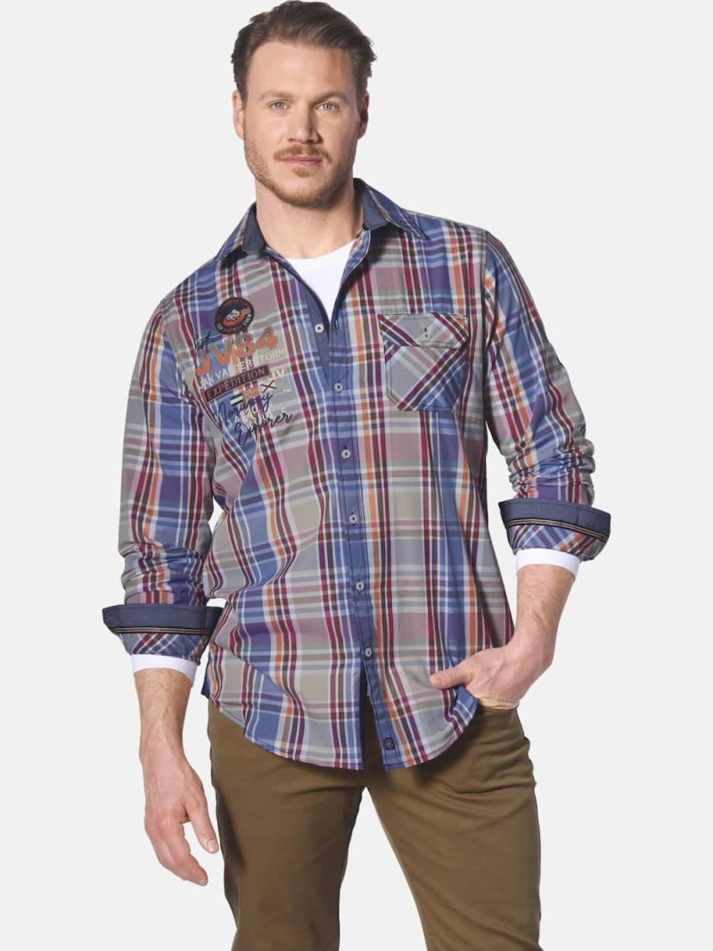 Große Größen Hemd DETRIK, Herren, blau, Größe: 6XL, Baumwolle, Happy Size DE Men von Jan Vanderstorm