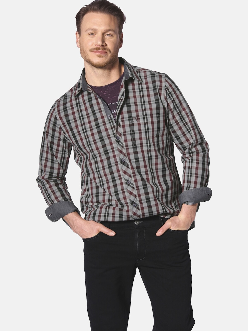 Große Größen Hemd JOKSE, Herren, rot, Größe: 5XL, Baumwolle, Happy Size DE Men von Jan Vanderstorm