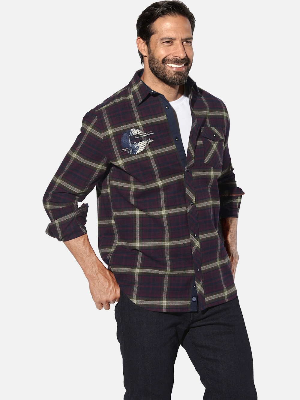 Große Größen Hemd OLSGREN, Herren, grau, Größe: XL, Baumwolle, Happy Size DE Men von Jan Vanderstorm