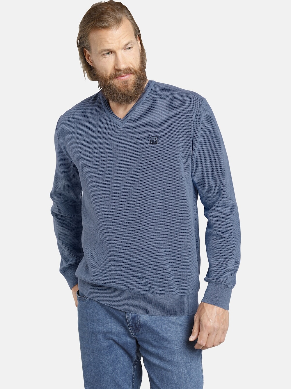 Große Größen Jan Vanderstorm Pullover KEIMO, Herren, blau, Größe: XXL, Baumwolle/Synthetische Fasern, Happy Size Men von Jan Vanderstorm