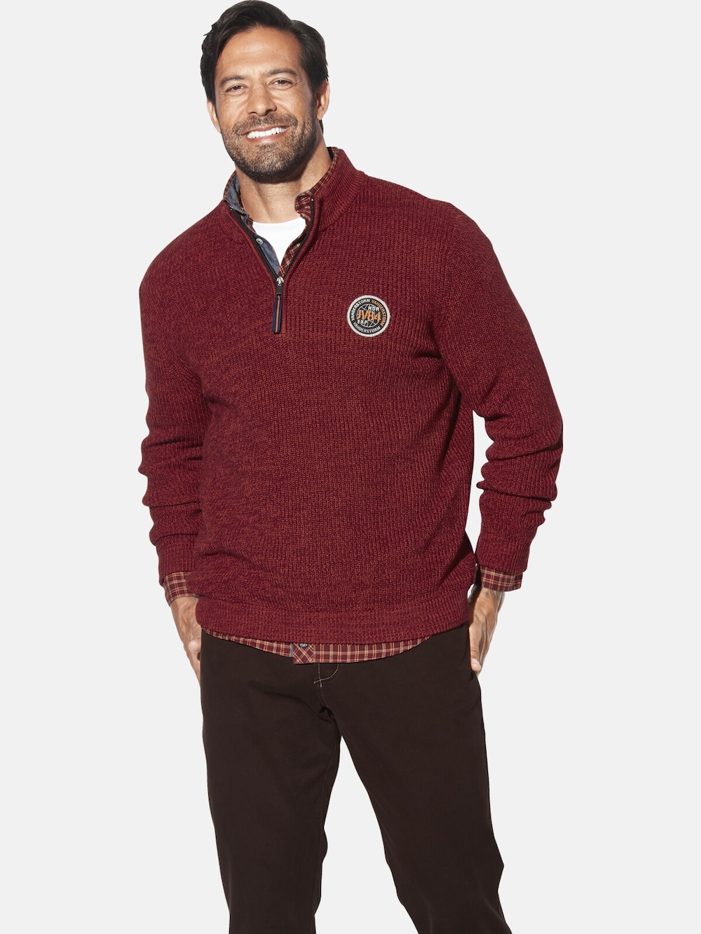 Große Größen Jan Vanderstorm Pullover RAGNARLOD, Herren, rot, Größe: 3XL, Baumwolle, Happy Size Men von Jan Vanderstorm