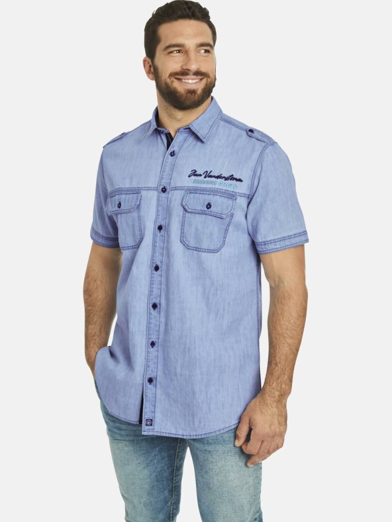 Große Größen Jeanshemd LORENSIUS, Herren, blau, Größe: 5XL, Baumwolle, Happy Size DE Men von Jan Vanderstorm
