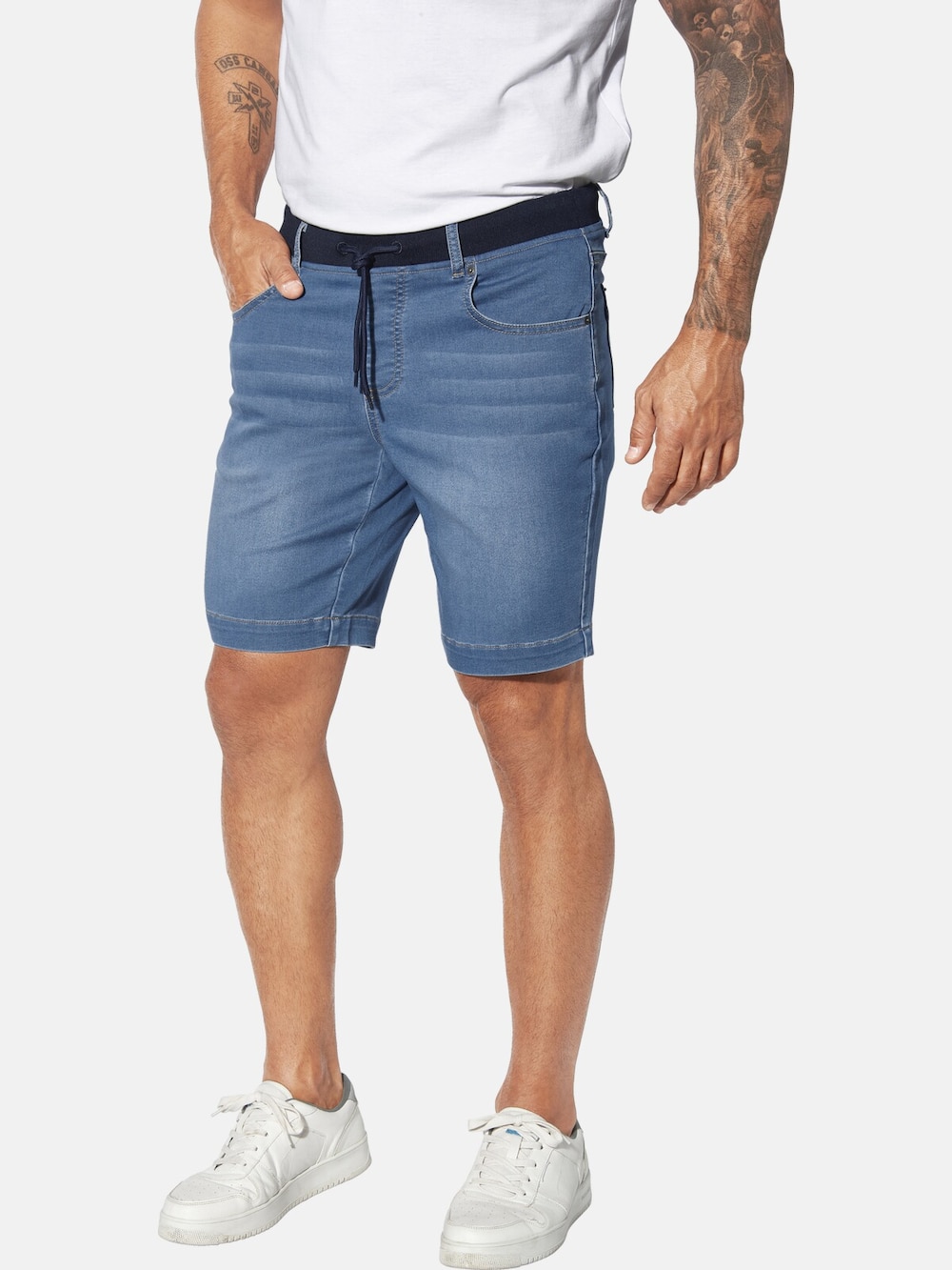 Große Größen Jeansshort GULLBRAND, Herren, blau, Größe: 62, Baumwolle/Polyester, Happy Size DE Men von Jan Vanderstorm