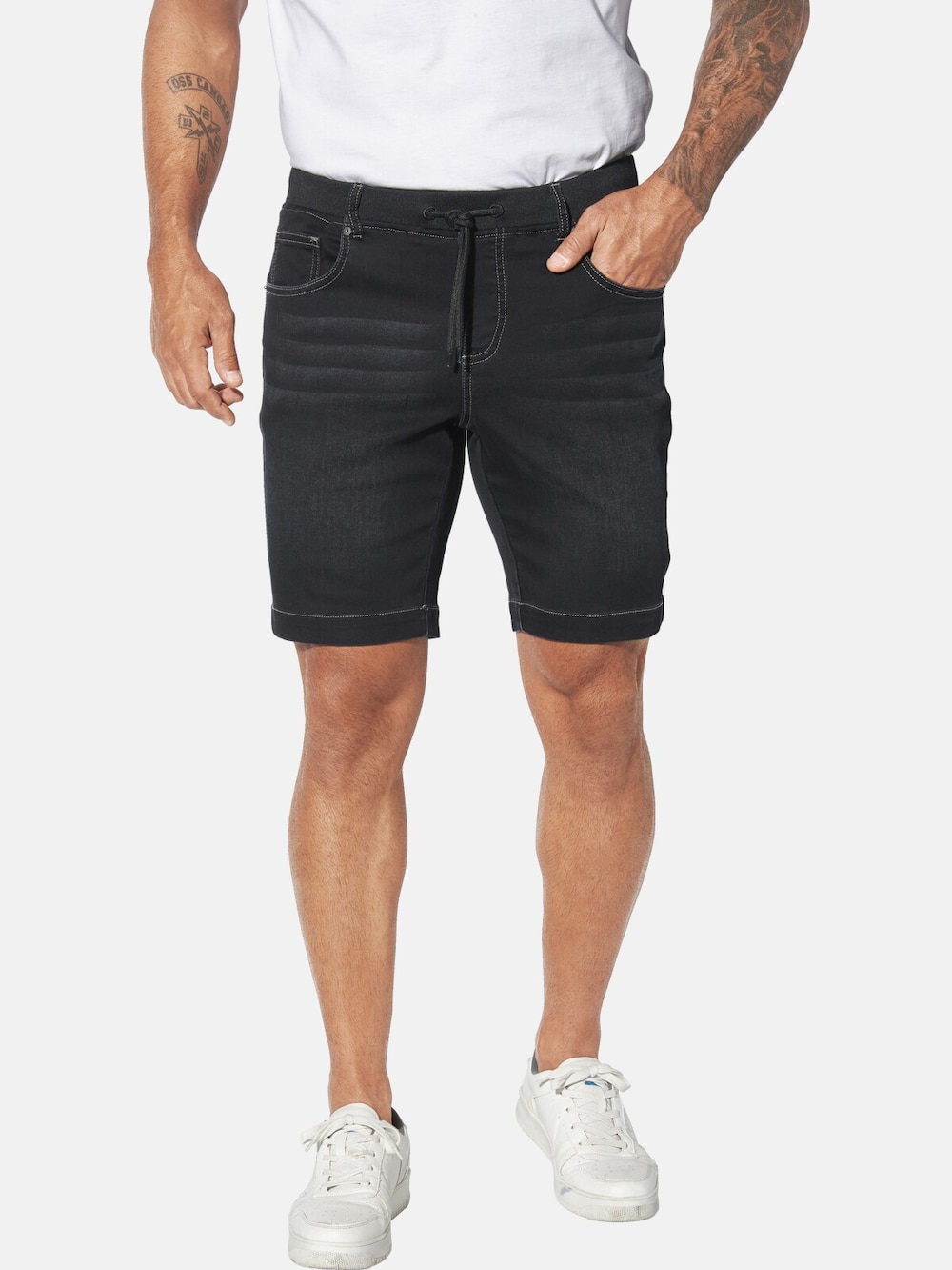 Große Größen Jeansshort GULLBRAND, Herren, schwarz, Größe: 70, Baumwolle/Polyester, Happy Size DE Men von Jan Vanderstorm
