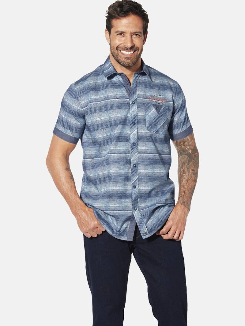 Große Größen Kurzarmhemd MERTRICH, Herren, blau, Größe: 7XL, Baumwolle, Happy Size DE Men von Jan Vanderstorm