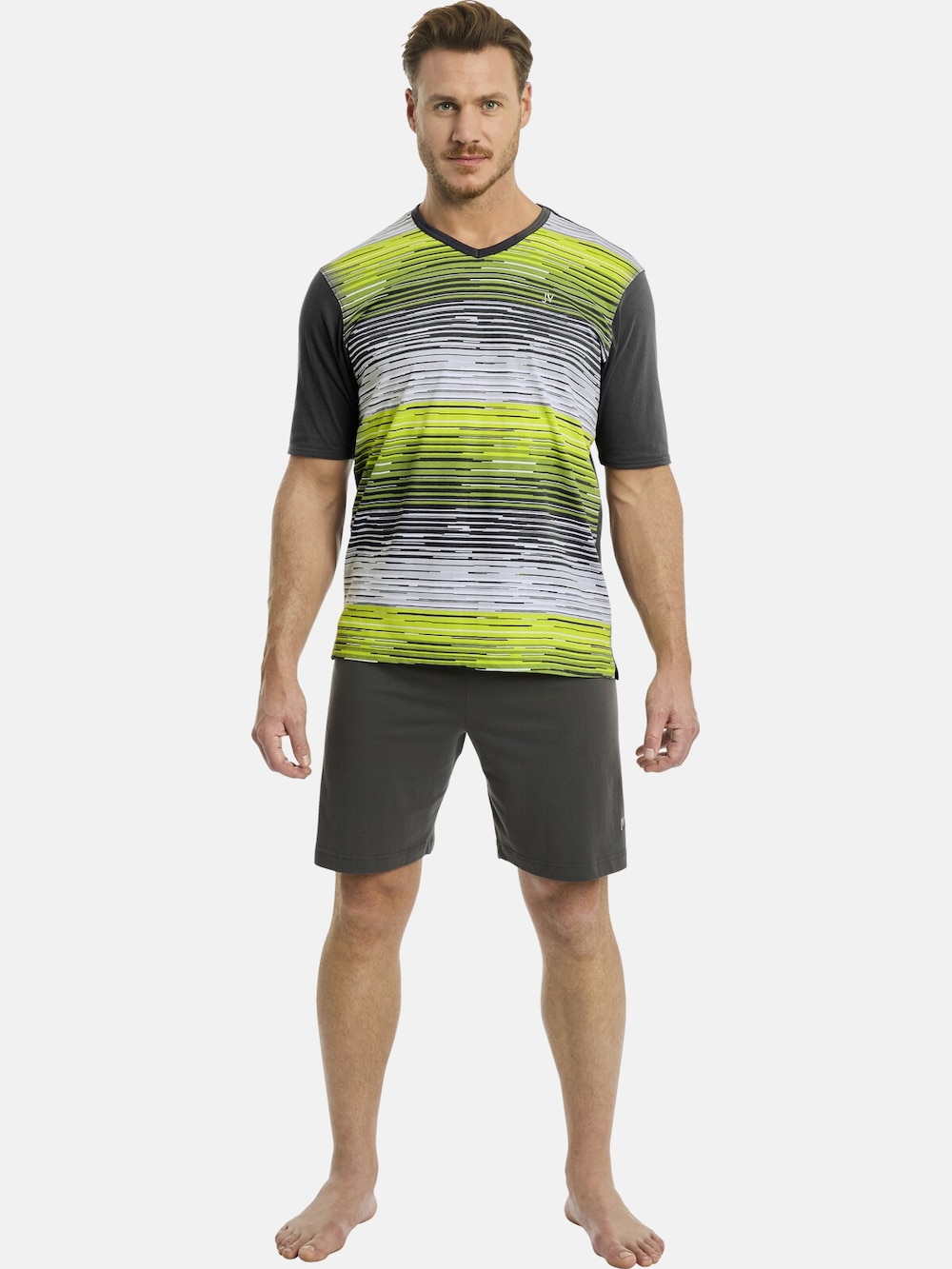 Große Größen Kurzer Schlafanzug AUDUN, Herren, braun, Größe: XXL, Baumwolle, Happy Size DE Men von Jan Vanderstorm