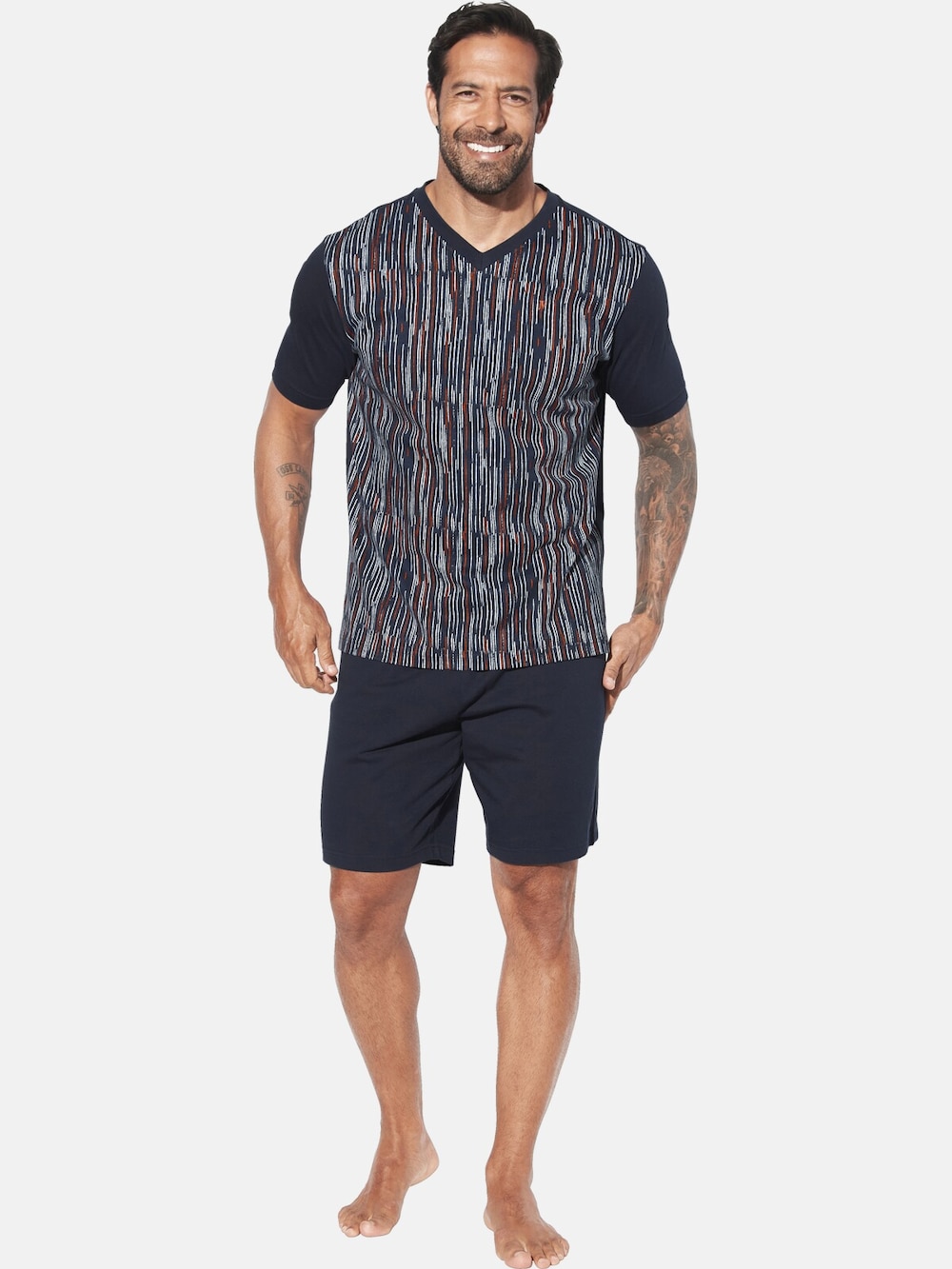 Große Größen Kurzer Schlafanzug RUNEBERG, Herren, grau, Größe: 3XL, Baumwolle, Happy Size DE Men von Jan Vanderstorm