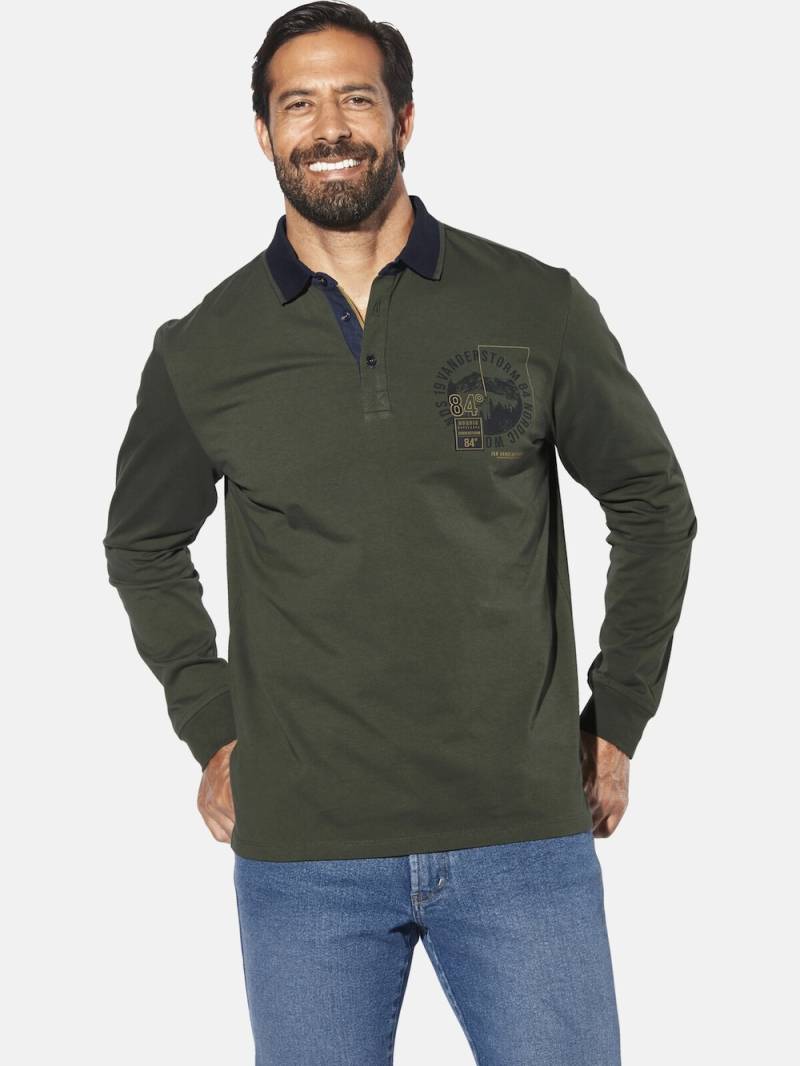 Große Größen Langarm-Poloshirt OLSLAND, Herren, braun, Größe: 7XL, Baumwolle, Happy Size DE Men von Jan Vanderstorm