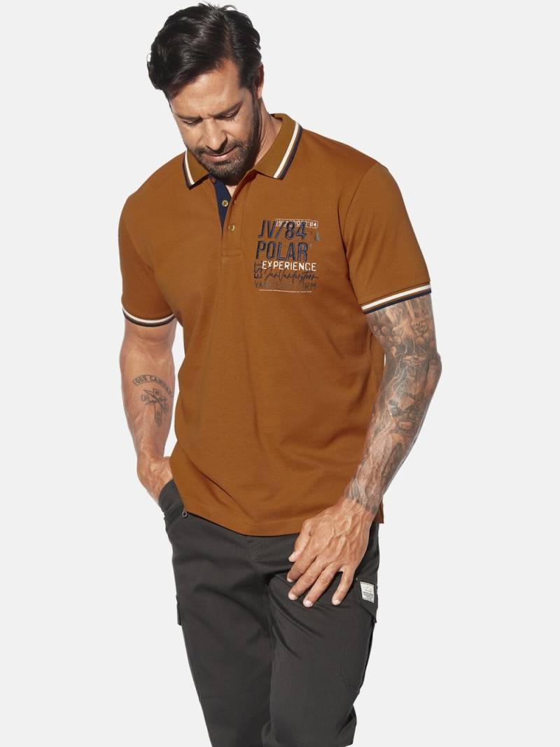 Große Größen Poloshirt FRETU, Herren, orange, Größe: L, Baumwolle, Happy Size DE Men von Jan Vanderstorm