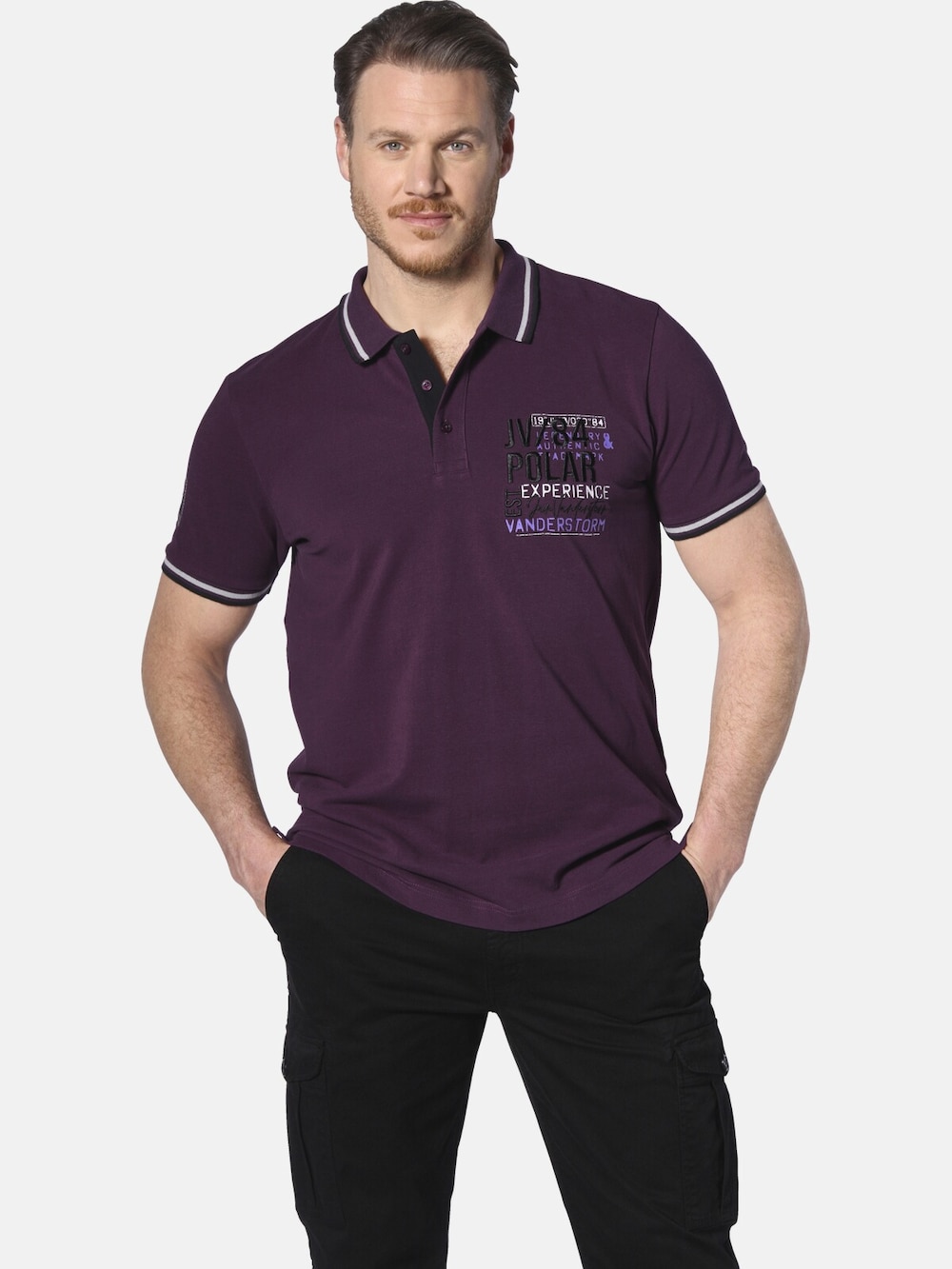 Große Größen Poloshirt FRETU, Herren, rot, Größe: 3XL, Baumwolle, Happy Size DE Men von Jan Vanderstorm