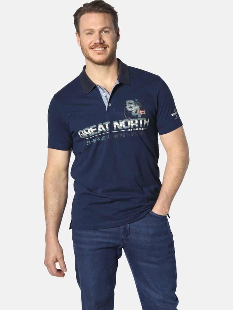 Große Größen Poloshirt GIZUR, Herren, blau, Größe: XXL, Baumwolle, Happy Size DE Men von Jan Vanderstorm