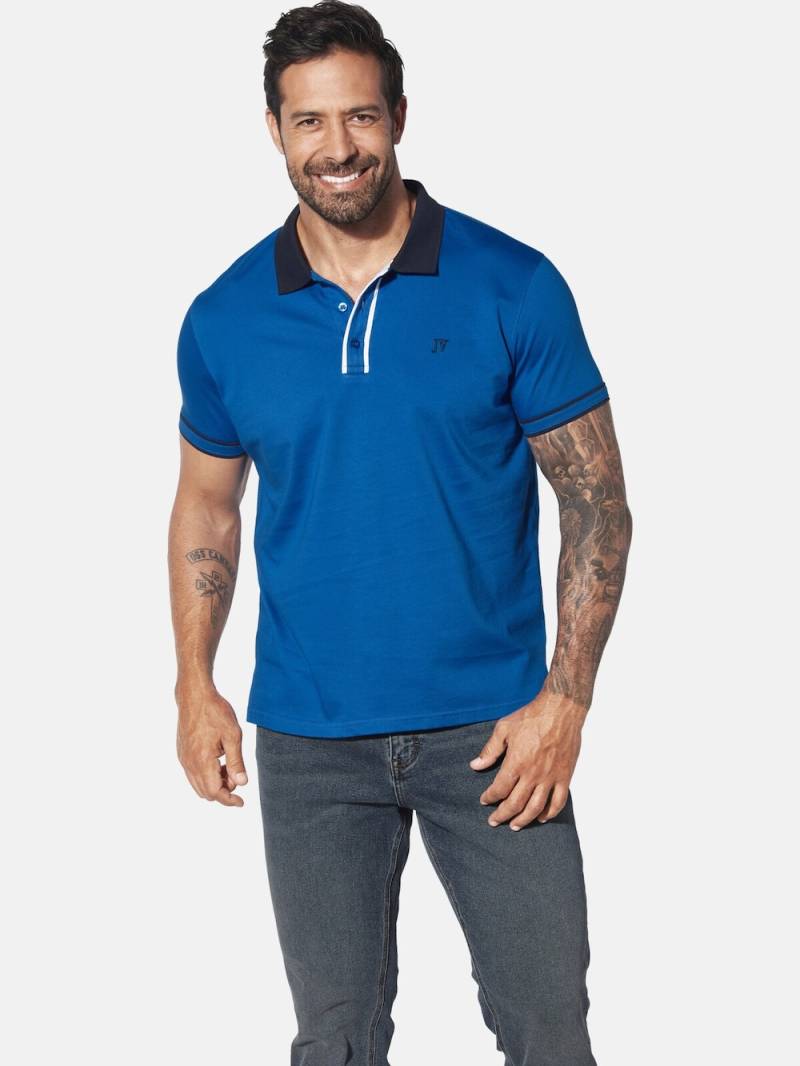 Große Größen Poloshirt ISFRIED, Herren, blau, Größe: 5XL, Baumwolle, Happy Size DE Men von Jan Vanderstorm